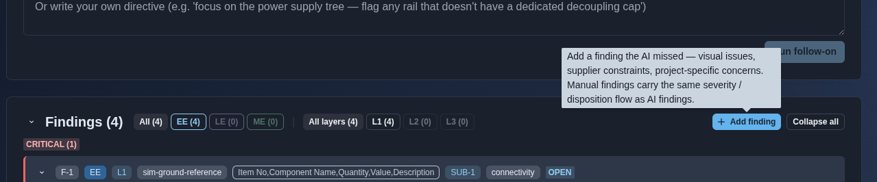 Add a finding