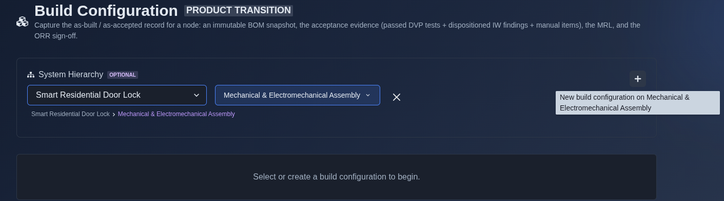 Create a build configuration